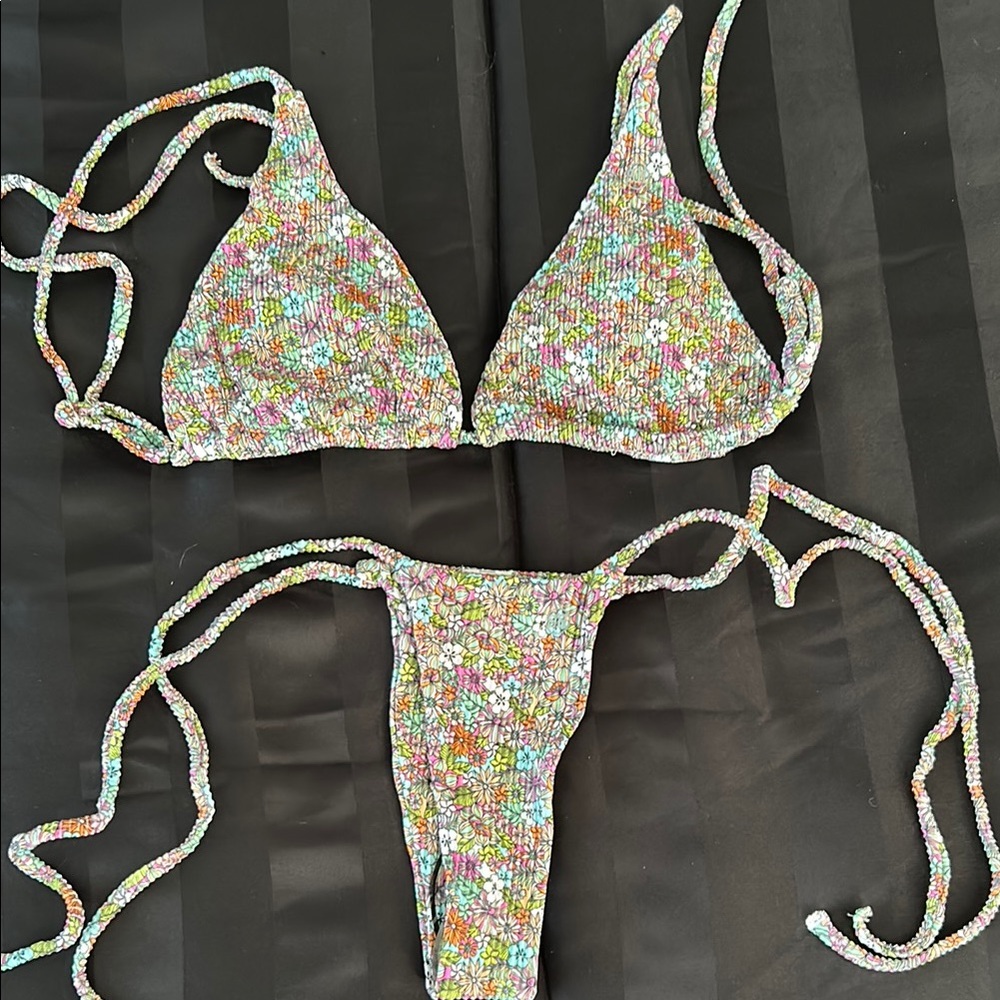 Salty Honey Floral Thong Bikini